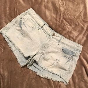 Pinstriped blue & white shorts